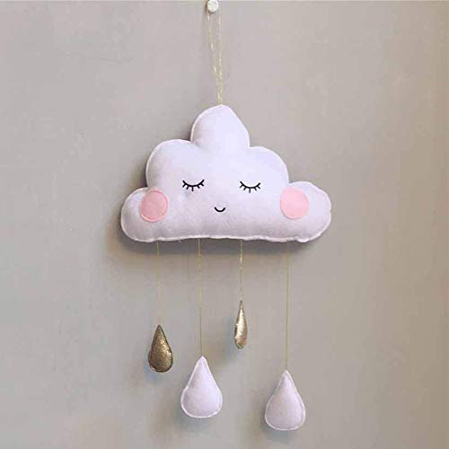 1 x Wolke Regentropfen-Anhänger für Baby Kinder Kinderzimmer Schlafzimmer Zelt Krippen Decke Girlande Dekoration