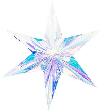 Oblique Unique® Deko Stern irisierend für Weihnachten Weihnachtsbaum Christbaum Anhänger Fenster Hängedeko Weihnachtsdeko Weihnachtsstern
