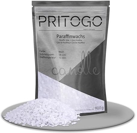 Pritogo Paraffinwachs Kerzenwachs für Kerzen zum Gießen (4,5kg) weiß - Made in Germany - Wachs-Granulat Pastillen Vollraffiniert - Markenqualität