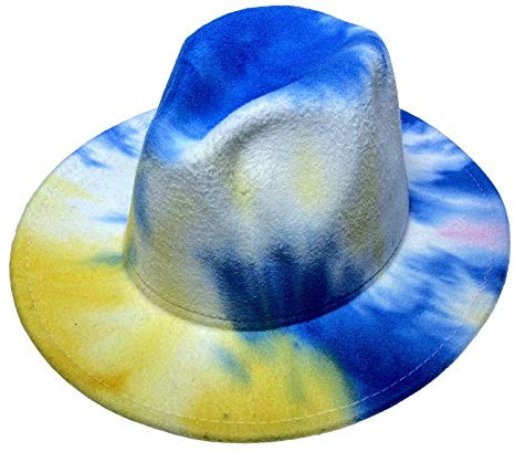 VPbao Klassische 1920er Gangster Trilby Filzhut im Fedora-Stil – Unisex Damen Herren breite Krempe Panama Jazz Hüte - Gelb - MEDIUM