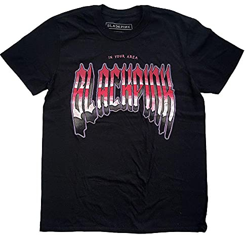 BLACKPINK T Shirt Gothic Band Logo Nouveau Officiel Unisex Noir Size XXL