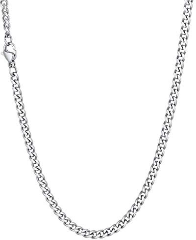 Richsteel edelstahl halskette für damen herren 50cm lang Panzerkette Halskette Punk Partnerkette Freundschaftskette für Hip pop Model Sänger