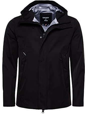 Superdry Hooded Windbreaker Coupe-Vent À Capuche, Black, Large pour des Hommes