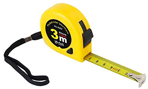 Flessometro Professionale Lunghezza 3 m in Plastica Ultra-Resistente con Rifinitura Anti-scivolo Anti-Caduta e Pulsante Blocca-Rilascio Nastro per Misurazioni Precise Fai da te Professionisti