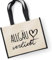 Huuraa Jutetasche Allgäu verliebt Geschenk 21 Liter Black Jute und Baumwolle Allgäu Geschenkidee