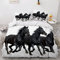 Bettwäsche 135X200 Bettwäsche Set Schwarzes Pferd Weißes Pferd Mädchen 3Teilig Atmungsaktiv Mikrofaser Weiche Angenehme -1 Bettbezug 135X200 cm Mit Reißverschluss + 2 Kissenbezügen 80X80 cm