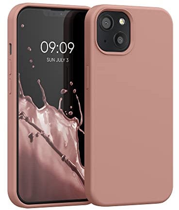 kwmobile Case Compatible with Apple iPhone 13 Case - TPU Silicone Phone Cover with Soft Finish - Orange Clay