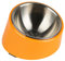 SuperDesign Mess Free 15° Slanted Bowl for Dogs and Cats, Tilted Angle Bulldog Bowl Dog Feeder, Non-skid & Non-spill, Easier to Reach Food M/1 Cup Bright Orange