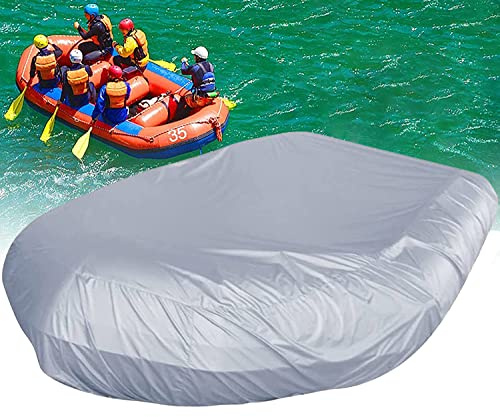 Aufblasbare Bootsabdeckung UCARE Wasserdicht UV-Sonnenstaubschutz Gummi Boot Schlauchboot Abdeckung Passend 7-8ft, robuste Antisnow Anhänger Kajak Schutz Abdeckung für Outdoor,Grau