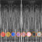 Black Metallic Tinsel Curtains, Tinsel Foil Fringe Curtains Streamers Backdrop for Birthday Graduation Wedding Engagement Bridal Shower Party Office Decoration