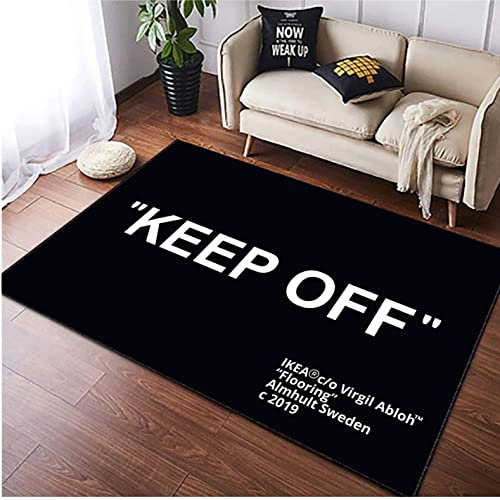 Keep Off Carpet Noir Tapis Personnalisé Chambre Garçon Décor Cool Blanc Rug Cadeau pour Elle Salon 100X160cm