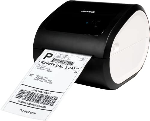 Aimo Etikettendrucker 6XL - Thermodrucker mit 203 DPI, Bluetooth & USB - Professioneller Etikettendrucker für PC - Druckt Etiketten bis 115 mm Breite