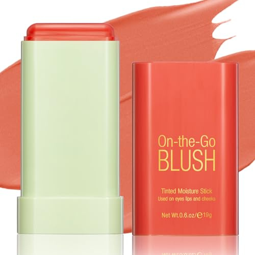 BEFIVECOK Rouge-Stick für Wangen, Make-up-Creme, Rouge, Stab, Moisturizer Stick für Wangen, natürlich, blendbar, wasserdicht, koreanisch, matt, weich, langanhaltend, Rouge (#0)
