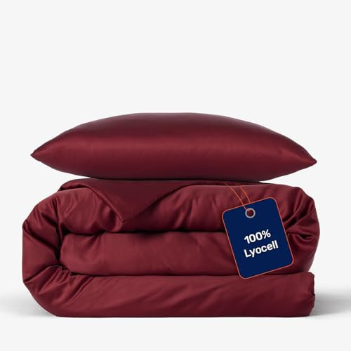 twenty:three Lyocell Bettwäsche (1x) 155x220 + (1x) 40x80 Biking Red - 100% Tencel - Gewonnen aus Eukalyptus - Hochwertig - Nachhaltig - Atmungsaktiv - Luxus - Hypoallergen