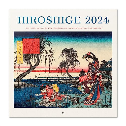 Grupo Erik Kalender 2024 Wandkalender 2024 - Hiroshige Kalender 2024 Familienplaner 30 x 30 cm 12 Monate + Letzten 4 Monate 2023 auf einer Seite