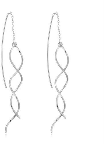 Philip Jones Silver Plated Spiral Thread Earrings