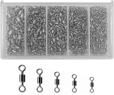 NUZAMAS 500 pezzi di collegamento per lenza da pesca in acciaio inox per saldatura, terminali per acqua salata, acqua dolce