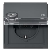 Gira 446767 SCHUKO-Steckdose 16 A 250 V~ mit Klappdeckel, Schloss und Beschriftungsfeld mit sortierten Schließungen