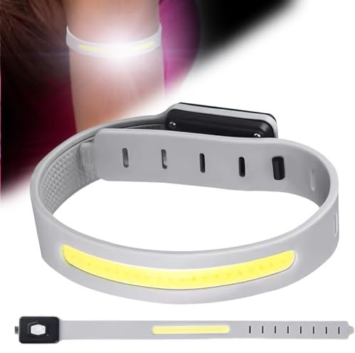 Nizirioo LED Armband Wiederaufladbar LED Armband IP68 LED Armbänder Leucht Armbänder Nacht Sicherheits Licht 3 Modi Einstellbar LED Armband für Laufen Joggen Hundewandern Running Outdoor Sports