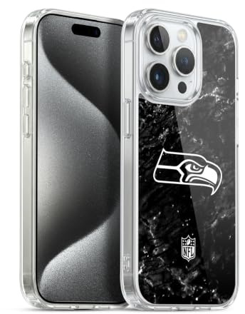 Head Case Designs Offizielle NFL Marmor Seattle Seahawks Artwork Soft Gel Handyhülle Hülle kompatibel mit Apple iPhone 15 Pro