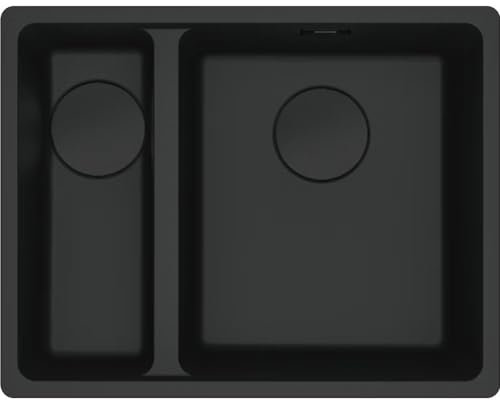 Kitchen Sink Made of Granite (Fragranite) with Single and a Half Bowl from Franke Maris MRG 160-34-15SBL - Black matt/Black Drainer - 127.0697.756