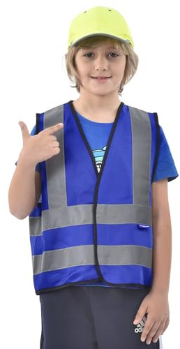 AYKRM Warnweste Kinder BLAU Sicherheitsweste für Kinder Warnweste Reflektierendes WarnschutzWeste Blau 2-5 Jahre