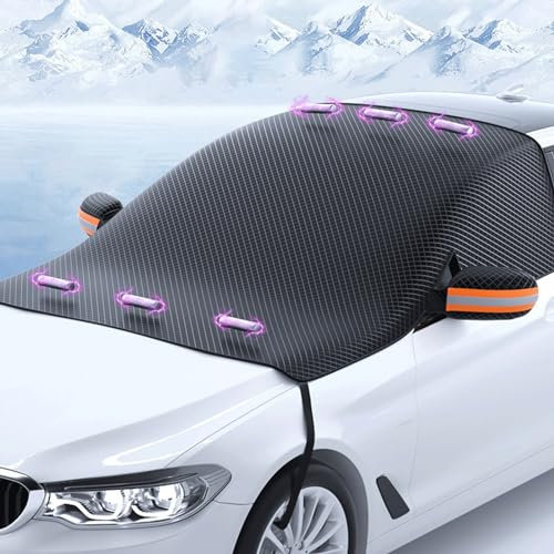 NOLLAM Frontscheibenabdeckung Winter für Citroen C4 Picasso/Grand C4 Picasso/Grand C4 Spacetourer, Scheibenabdeckung Winterschutz, für Sommer UV-Schutz Wintergegen Schnee,Black