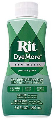 Rit DyeMore - Tinte de fibra líquida sintética de 7 onzas para ropa, decoración y manualidades, color verde pavo real (paquete de 1)