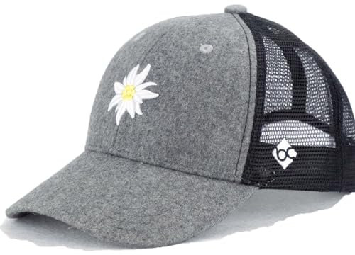 Bavarian Caps Cap Edelweiß Mesh grau - one Size