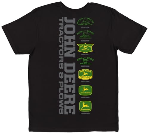 JOHN DEERE Logo-Timeline Herren T-Shirt in Schwarz, Größe L – Markenqualität für Stil und Komfort…