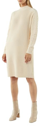 COMMA Kurzes Strickkleid mit Zopfmuster am Ärmel