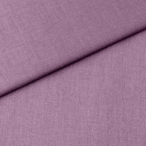Popeline Stoff Uni Baumwollstoff 100% Baumwolle Webware Meterware (Helle Pflaume, 200 cm)
