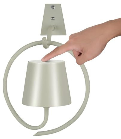 Faithorse Wandleuchte Innen, Wandlampe mit Akku, Wandleuchte ohne Stromanschluss LED Lampe mit 3 Farbtemperatur Außenleuchte Kabellose Wandleuchten für Schlafzimmer Wohnzimmer Treppe (Grau)