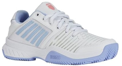 K-Swiss Damen Court Express HB Tennis Shoe, White/Open Air/Strawberry Ice, 39.5 EU