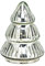 Baum Glas silberfarben Vintagelook, 9x12x9 cm (BxHxT) Glasbaum Deko Weihnachten Tannenbaum Weihnachtsdeko modern Glasschmuck