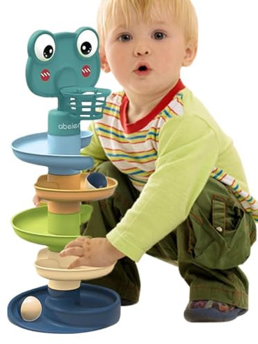 5 Layers Ball Drop Ball Ramp - Ball Drop And Roll Ramp Toy | Baby Toy 9-18 Months | Rolling Ball Slide For 1 Year Old Boys Girls, Sensory Toy Baby Ball Tower Roll Ball Game, Babies 1st Birthday