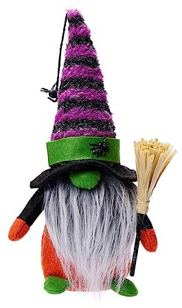 CHIZISX Holiday Decorations,Halloween Broom Stuffed Plush Gnomes Ornament Decor