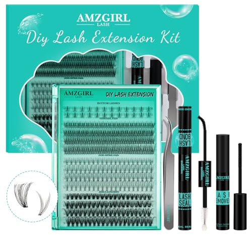 Kit de Extensión de Pestañas Kit de Racimos de Pestañas Individuales Pestañas Inferiores,Abanico de Cola de Pez,Abanico de Púas 20D,Racimos 30D,Removedor de Pestañas(4 Estilos,Kit D-Mix5-16mm)
