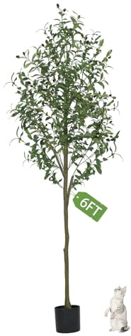 Künstlicher Olivenbaum für den Innenbereich, künstlicher Olivenbaum für Zuhause, Büro, Dekoration, künstlicher Baum mit realistischem Stamm, Ästen, Blättern und Früchten, künstlicher Olivenbaum für
