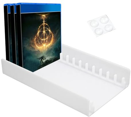 YIBEICO Storage Organizer Stand for PS5 PS4 PS3 Game Console Storage Box, Holds Up to 12 Games，Game Box Display Holder for PS5 Game (White)