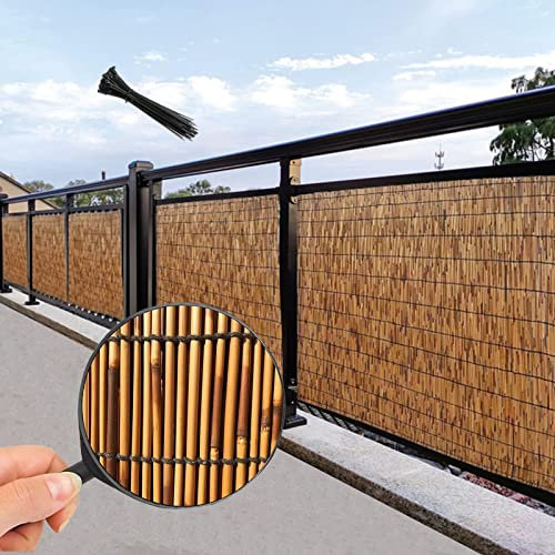 Bambus-Gartenzaun für Sichtschutz, wetterfest, für Balkon, Pool und Pflanzen (Größe: 120 x 400 cm)