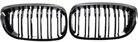 UOEMCRTB Rejillas Frontales Radiador para B&MW E46 2 Puertas Coupé Cabriolet 2003-2006 Parachoques Delantero Rejilla Riñón Doble Listón Rejilla Carreras 1 Par Rejilla Riñón Coche