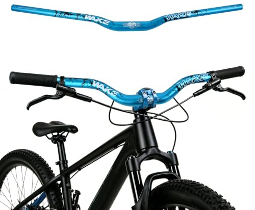 WAKE Fahrrad Lenker 31,8 × 720/780 mm Extra Langer Breiter 30/55 mm Höhe Riser Bar Aluminiumlegierung für Radfahren MTB Mountainbike Rennräder (720, 30 mm - Blau)