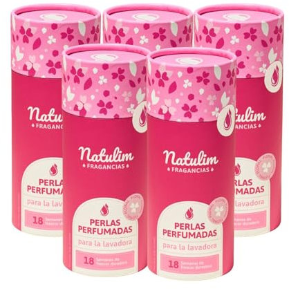 Natulim Perle profumate - Perle aromatizzanti per vestiti - Fragranza duratura - Senza sostanze chimiche nocive - Adatto per pelli sensibili e tutti i tipi di capi -150 lavaggi - Confezione da 5 pezzi