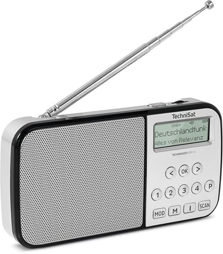 TechniSat TECHNIRADIO RDR XL - Radio Portable Dab+/FM (écran LCD, mémoire des favoris, Touches de sélection directe, Prise Casque, Streaming Audio Bluetooth, Batterie remplaçable, 3 W) - Argent
