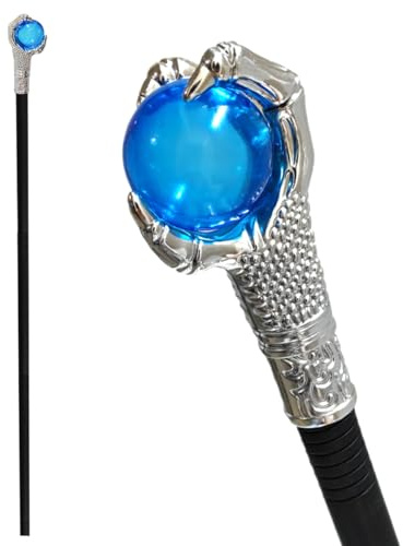 VOPIWOZ Gehstock Halloween, Zauberstab Hexe, Böser Zauberer Teufel Stab, Hexenstab Kinder, Kostüm Accessoires für Vampire, Dämonen und Hexen, für Halloween und Karneval Party Cosplay (Blau)