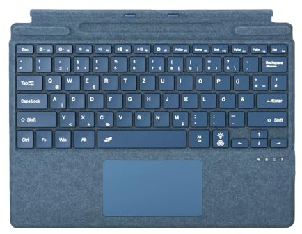 QWERTZ Layout Tastatur für Microsoft Surface Pro 13 Zoll, Kompatibel mit Surface Pro 13 Copilot+ PC(11th Edition) / Pro 11 / Pro 10 / Pro 9 / Pro 8 / Pro X (Saphirblau)