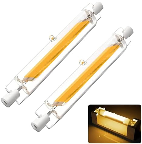 Hsientpe R7S LED 78mm Dimmbar 10W (Ersatz für 100W Halogen), LED Lampe mit 1000LM Warmweiß 3000K für Deckenfluter, 360° flackerfreies Licht, R7S Glühbirne 2er Pack