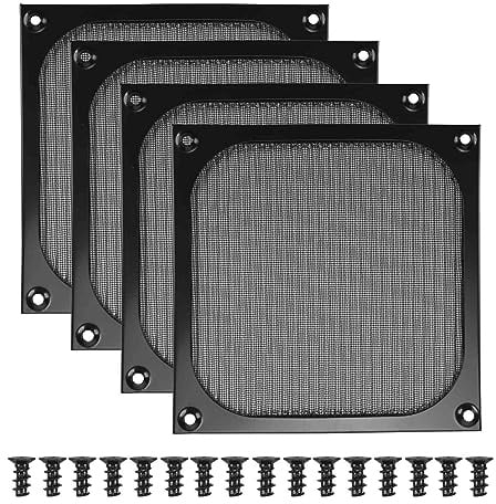 Rastapulz 140 Mm Desktop Computer GehäUse LüFter, Filter Gitter, Staubdichte GehäUse Abdeckung mit Schrauben, Aluminium Rahmen, 4 Pack