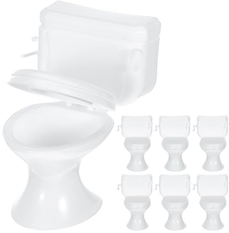 BESPORTBLE Lot de 7 Toilettes Miniatures Blanches pour Maison de poupée, à l'échelle 1/12, Accessoire de mobilier pour dioramas et décoration de Salle de Bain Miniature.